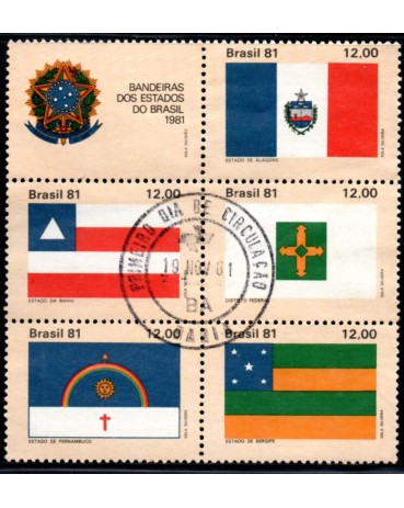 1981 c1231/1235 Bandeiras do Estados do Brasil - I CPD-BA 29.939