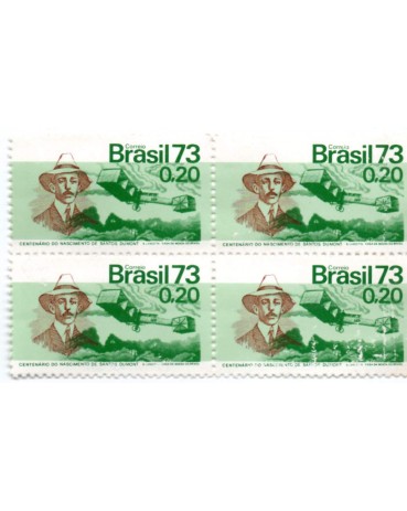 1973 C792 Quadra nova com goma Centenário do Nascimento de Santos Dumont30.062