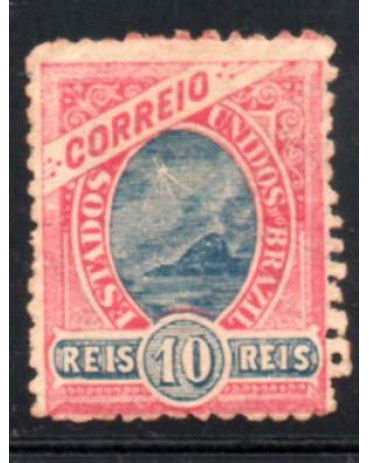 R99 10 réis rosa e azul, novo 30.143