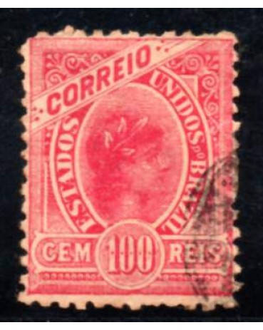 R95 100 réis vermelho carimbado 30.146