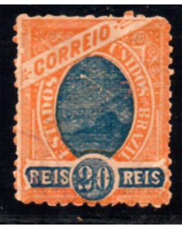 R82 20 réis Laranja avermelhado, carimbado 30.150
