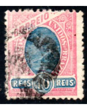 R99 10 réis rosa e azul carimbado 30.154