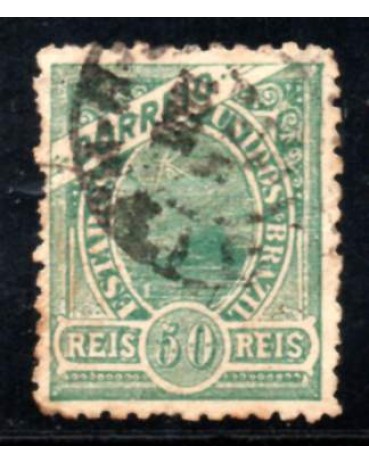 R94 50 réis verde carimbado 30.155