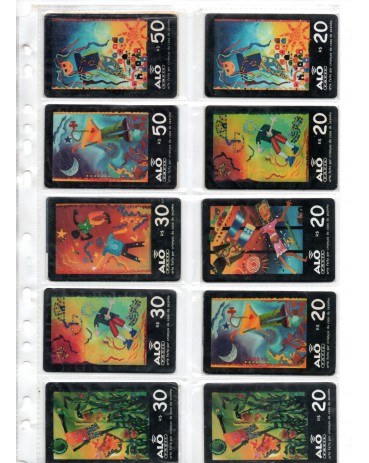 TELECARTOFILIA - ALÕ FÁCIL - Série com 10 cartões pré-pagos usados, CASA DO ZEZINHO, perfeitos 30.208