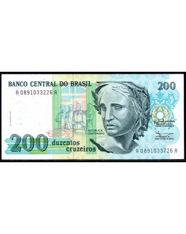 Brasil C215 duzentos cruzeiros 1990 FE 28.518