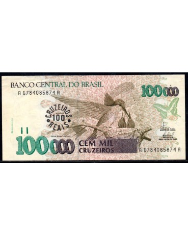 Brasil C235 100 cruzeiros reais 1993 soberba 28.573