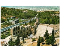 Postal Grego "Teatro de Herodes Áticos" com 4 selos no verso, circulado para a França 30.353