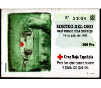 ESPANHA - Bilhete de Loteria da Cruz Vermelha - Sorteio de Ouro 14.07.1993 30.361