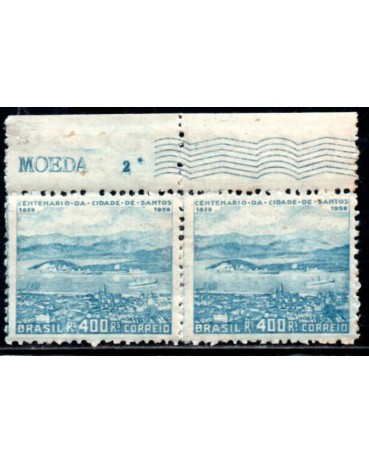1939 C136 Centenário do Município de Santos " Picotagem acima na margem e Coloração 31.19731.198