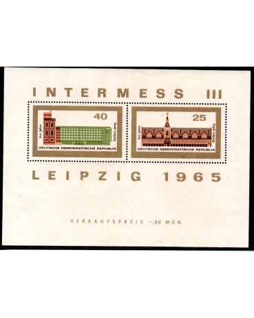1965 Bloco 21 1965 Exposição Filatélica de Marx-Stadt 31.221 Novo sem goma