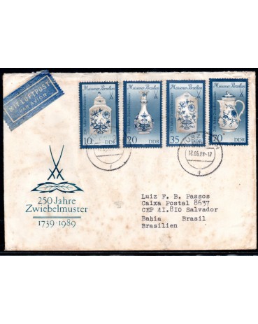 Alemanha DDR 1989 Envelope - Pintura em Vasos de Louças 31.229