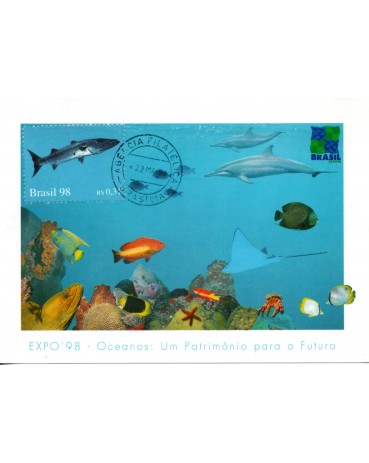 1998 Máx.Postais Ano dos Oceanos 1998 - Peixe 31.398 Carimbo de Brasília
