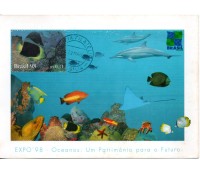 1998 Máx Postais Ano dos Oceanos - Peixe 31.401 Carimbo de Brasilia