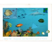 1998 Max.Postais Anos dos Oceanos - Peixe Amarelo 31.404 Carimbo de Brasilia