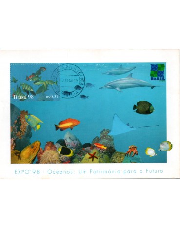 1998 Max. Pospais - Ano dos Oceanos Cardume 31.405 Carimbo de Brasília