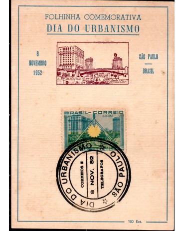 1952 Folhinha Comemorativa dia do Urbanismo, 8 NOV 52 - SP 31.450