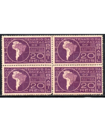 1932 C41 Quadra do 4º Cenrtenário da Fundação de S.Vicente 31.477 Mint