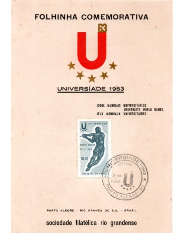 1963 Folhinha Não Oficial - Universíade 1963 Porto Alegre - RS 31.537