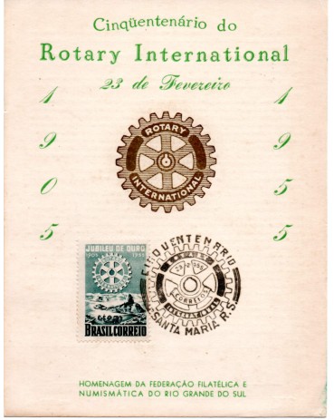 1955 Folhinha Não Oficial - Cinquentenário do Rotary Internacional - RS 31.538