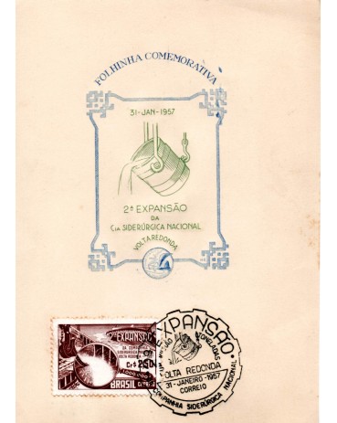 1957 Folhinha Não Oficial - 2ª  Exposição da Cia Siderúrgica Nacional - Volta Redonda.31.544