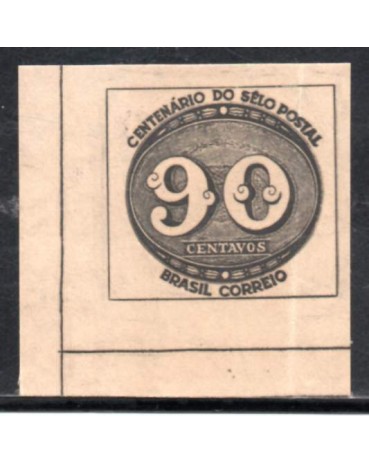 C182 CENTENÁRIO DO SELO BRASILEIRO 1943 NOVO 31.766 VARIEDADE" PLIÊ " espécie de dobra no ato da emissão