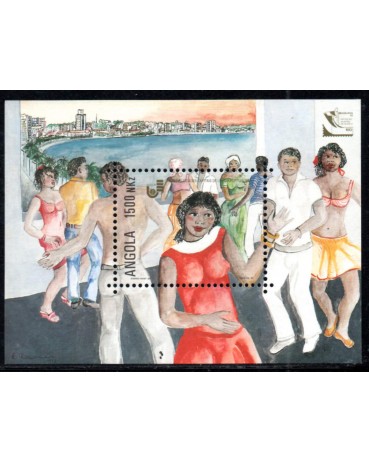 Dançarinos Angola 1993 Bloco Brasiliana 93 Dançarinos 1500 NKz 31.796 mint 