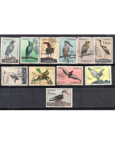 1951 Conjunto com 11 selos aves carimbados 31.801
