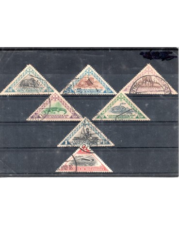 1940 Companhia de Moçambique Conjunto com 7 selos carimbados 31.806