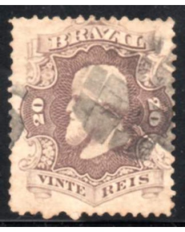 24 Dom Pedro II "24b Violeta Ardósia 31.905 Carimbado