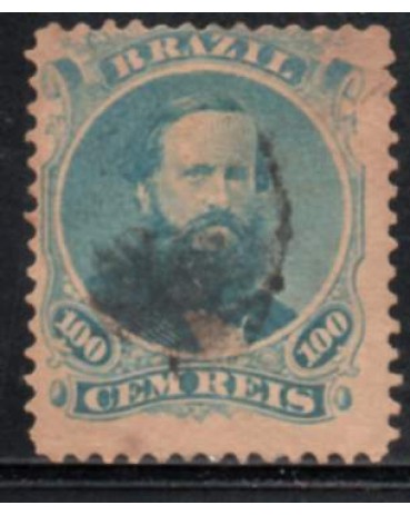 27A Dom Pedro II Verde "Azulado" 31.952 Carimbado