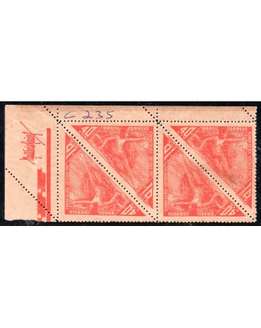 1947 C235 Semana da Asa de 1947 Mint 32.069 Variante nos picote nas abas esquerda e superior