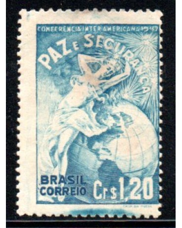 C229 Conferencia Interamnericana de Defesa do Hemisfério 32.076 Novo -  Picotes deslocados, tinta na borda de baixo