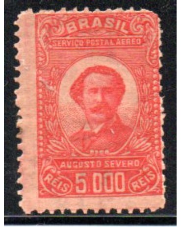 A035 Aeronáutica - 5$000 Augusto Severo 32.077 Novo com fragmento de charneira e com goma