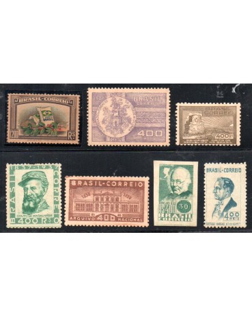 1938 Ano completo 7 selos mint e novos incluindo o selo destacado do bloco 01 - 32.082 SOMENTE SELOS