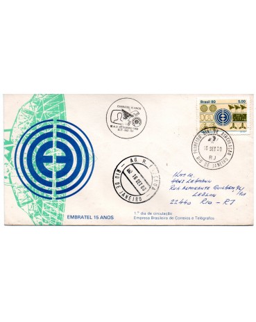 Brasil FDC 206, Embratel 15 anos 32.144 Circulado