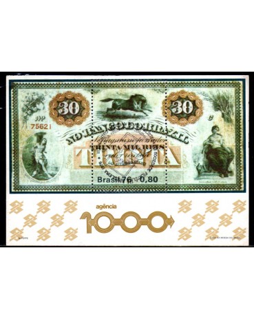 1976 B40 Milésima Agência do Banco do Brasil 32.145 Carimbado Sociedade Filatélica Brasileira 