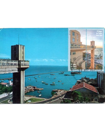 2023 Máximo Postal de Salvador - Bahia, Elevador Lacerda e parte superior do Mercado Modelo 32.200