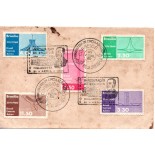1960 Envelope com os 5 selos da série da Inauguração de Brasília com 4 carimbos, sendo 2 com imagem de Juscelino Kubitschek32.209