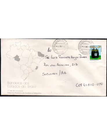 Brasil fdc bandeiras dos estados, circulado para o Brasil 32.221