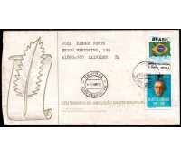 Brasil fdc do centenário da abolição da Escravatura, circulado para o Brasil 32.223