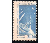 C485 Exposição Internacional Aeronáutica e Espaço - SP 35.539 Tinta azul sobre a palavra espaço e o valor 21,00