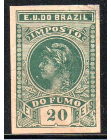 Imposto do Fumo, verde, E.U.do BRAZIL 20.151 - 20 réis