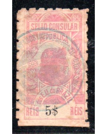 Sello Consular E.U. do Brazil 5$ réis 35.586