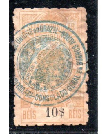 Sello Consular E.U. do Brazil 10$ réis 35.587