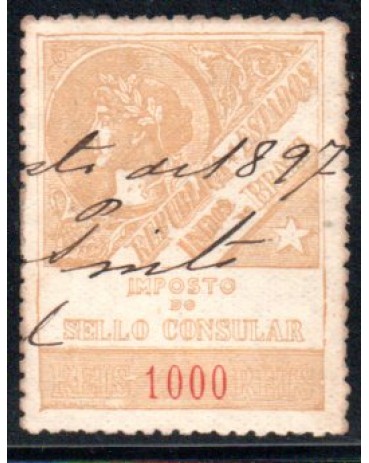 Sello Consular E.U. do Brazil 1000 réis 35.589