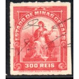 Custas Judiciais 300 réis vermelho claro sem picote 35.602