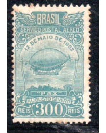A019 Aeronáutica Dirigível de Augusto Severo 35.650 novo com goma, pontos de oxido