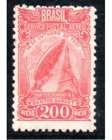 A018 Aeronáutica Dirigível e Torre Eifel 35.652 novo com goma e pontos de oxido