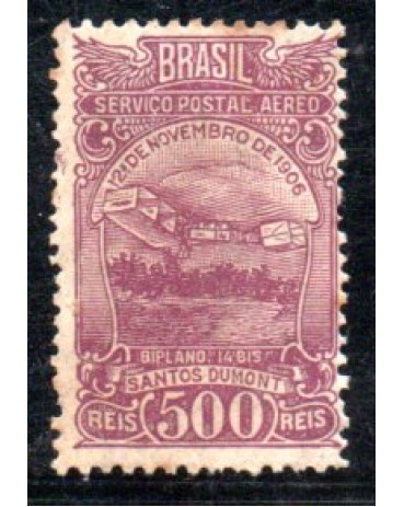 A020 "14BIS" de Santos Dumont 35.653 novo com goma,pontos de oxido