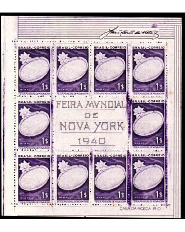 B004 Feira de New York 1940 - 35.674 emitido sem goma, novo com alguns pontos de oxidação,valor de catálogo 60ufs R$319,20